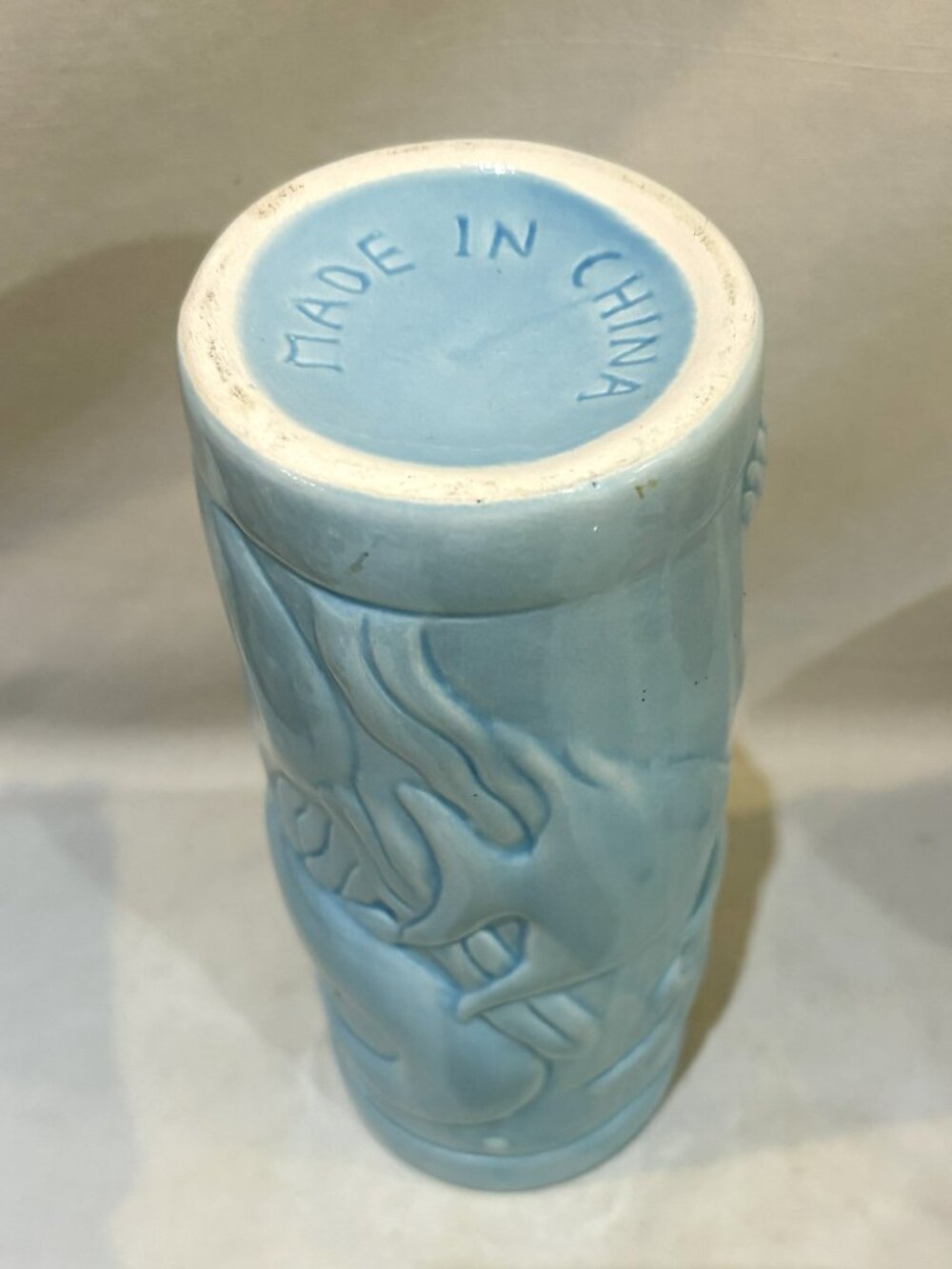 Turquoise Ceramic 3D Mermaid Dolphin Ocean Fish Tiki Mug Tumbler - Picture 7 of 8